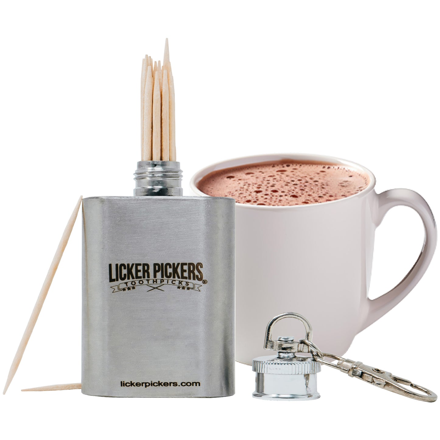 2oz Flask Toothpick Holder