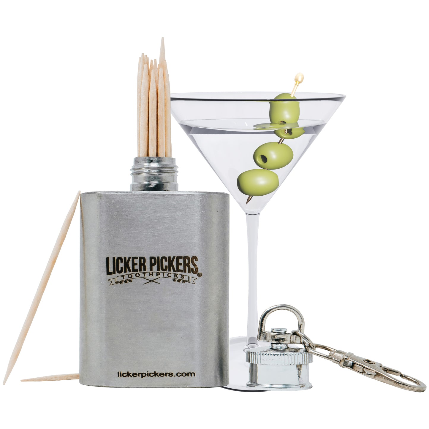 2oz Flask Toothpick Holder