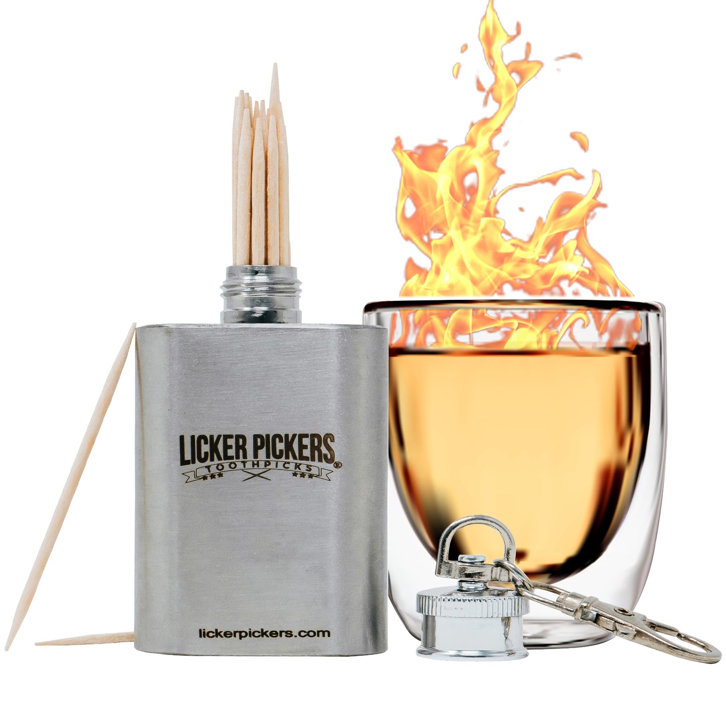 2oz Flask Toothpick Holder