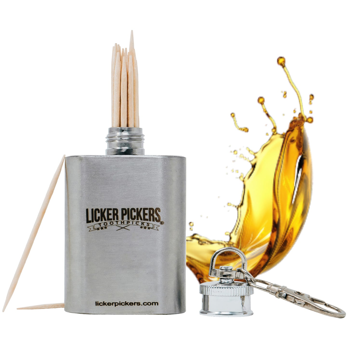 2oz Flask Toothpick Holder