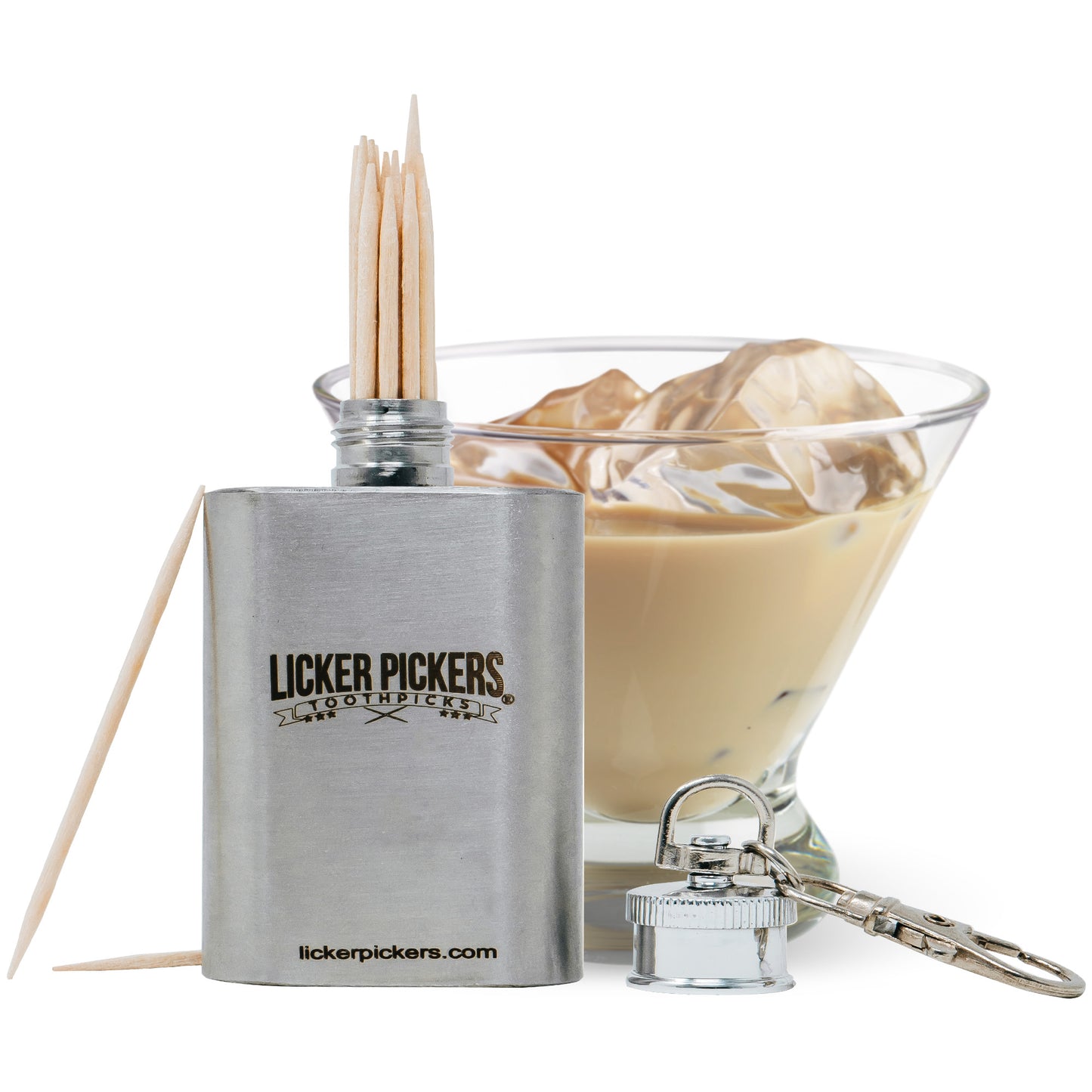 2oz Flask Toothpick Holder