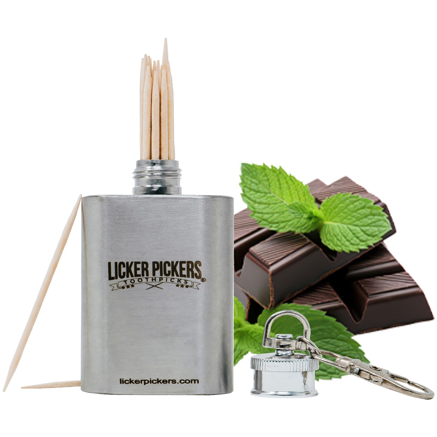 2oz Flask Toothpick Holder