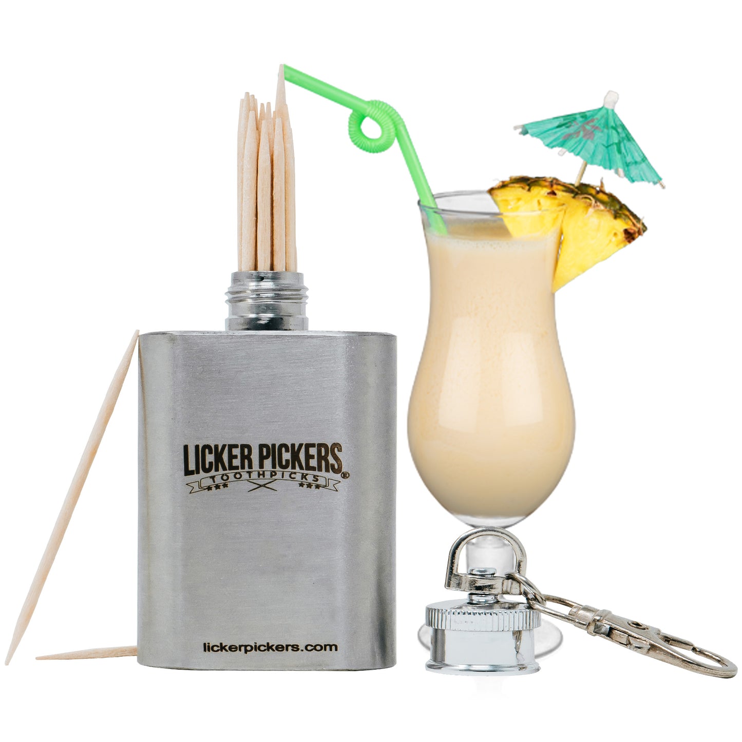 2oz Flask Toothpick Holder