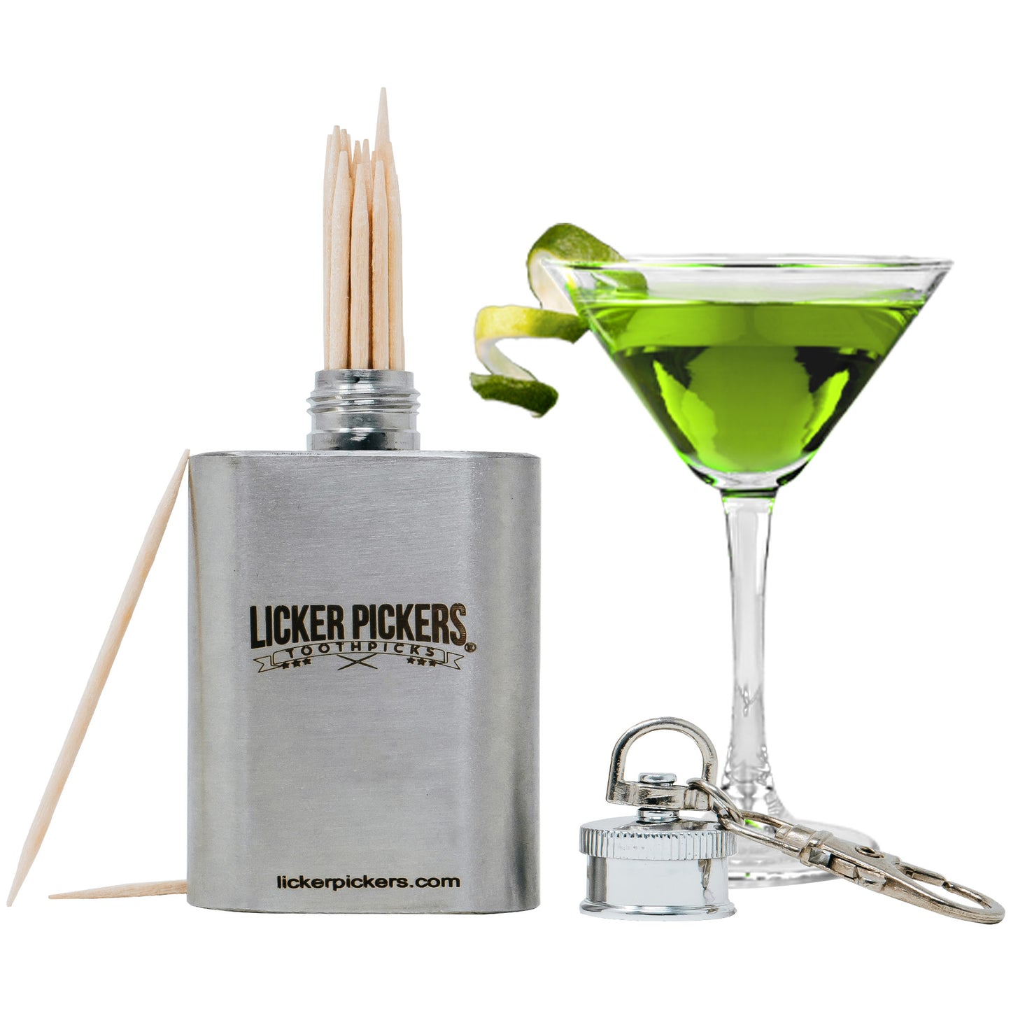 2oz Flask Toothpick Holder