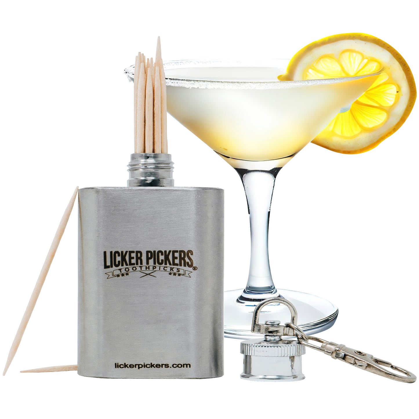 2oz Flask Toothpick Holder