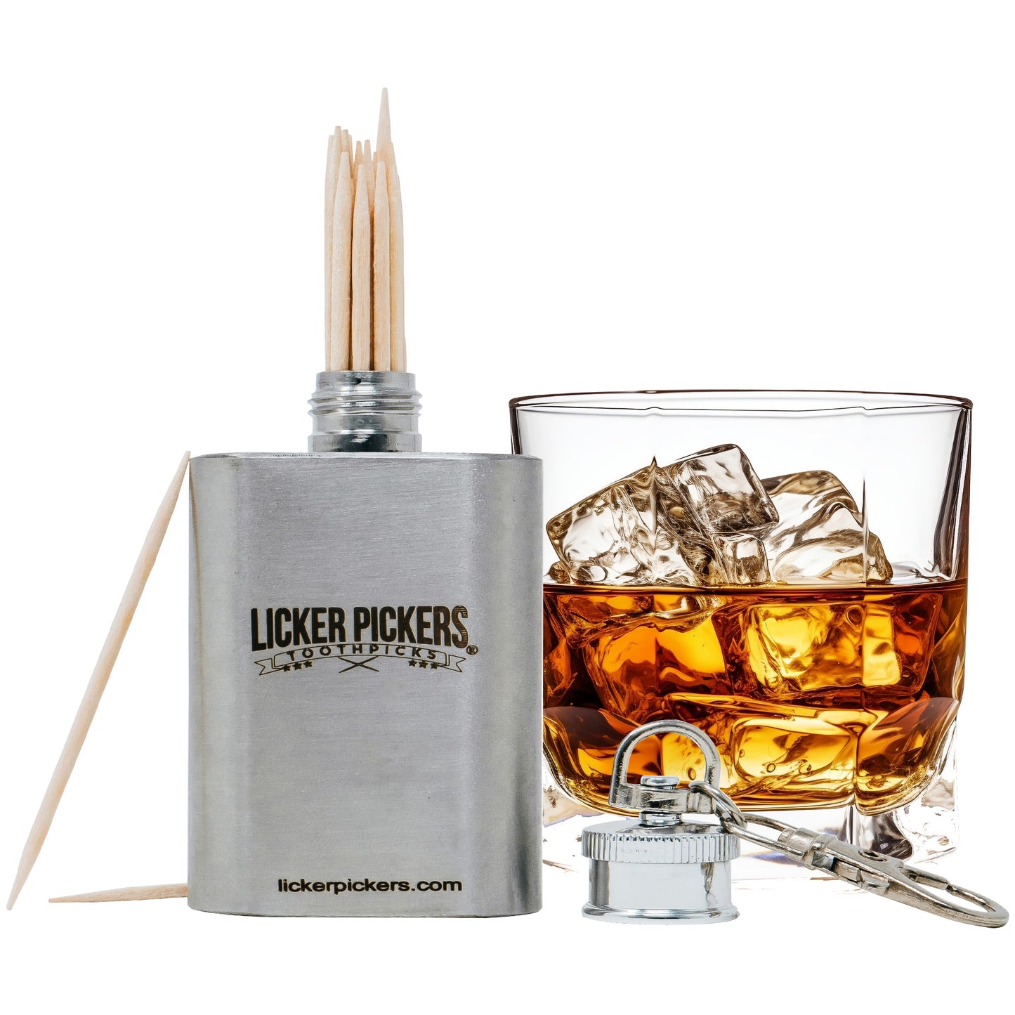 2oz Flask Toothpick Holder